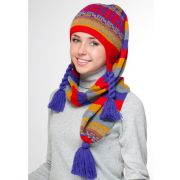 Шапка п/ш marhatter женская 4401 белый/сапфир